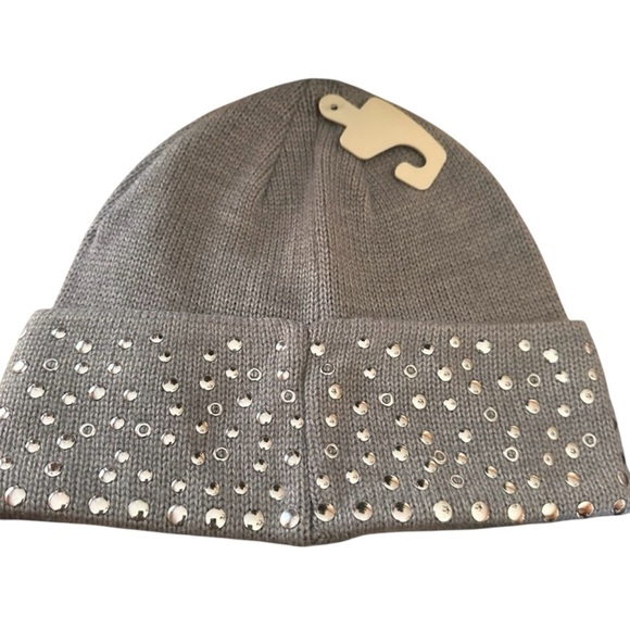 Michael Michael Kors NWT Silver Beaded Beanie Winter Hat - Picture 2 of 5